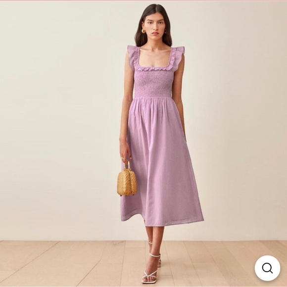 Madewell Dresses & Skirts - Madewell Lilac Ruffle Strap Smocked Midi Dress